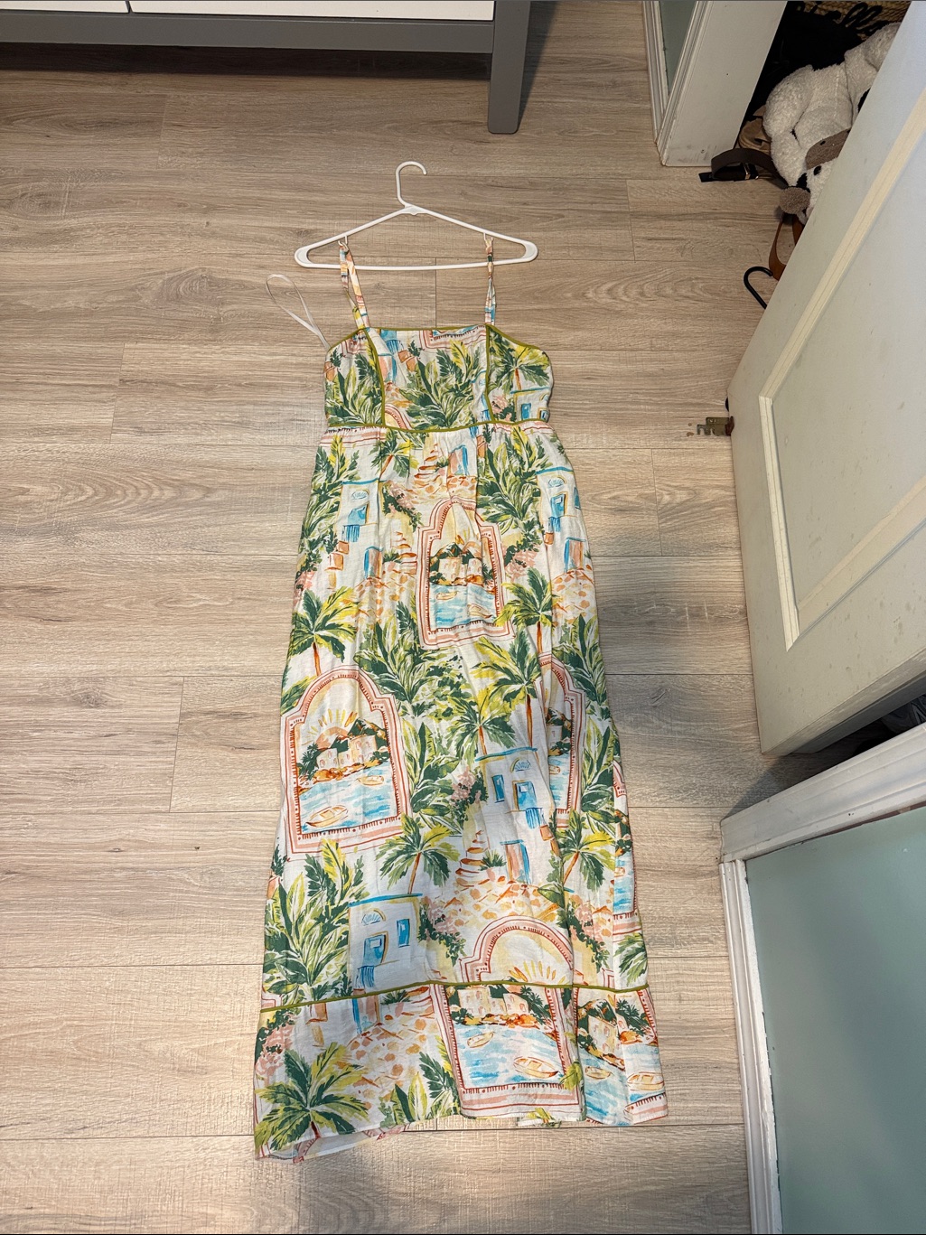 Marshalls Tropical Print Maxi Dress In Green, Blue, Cream